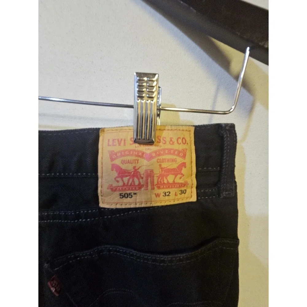 Levi's 505 Regular Fit Jeans - Black, 32Wx30L Mens‎